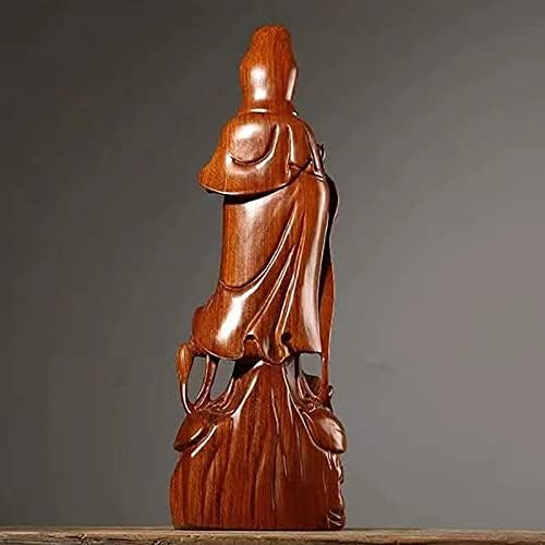 観世音菩薩像 聖観音 黄花梨 花梨木 高級天然カリン材 木製彫刻 如意