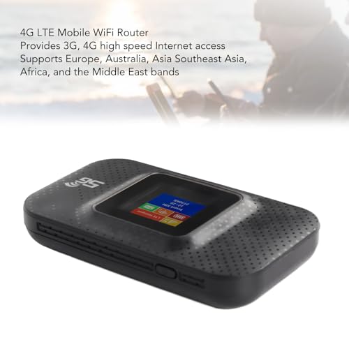 Image of aqxreight 4G Portable WiFi 1 44in Color Screen Mobile WiFi Hotspot Router with Micro SIM Card Slot for Phone Tablet Laptop Black Internet Supporting High Use Frequency Provide LTE (Black)