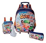 Kit Mochila Escolar Infantil Jogo Stumble Guys Rodinhas G
