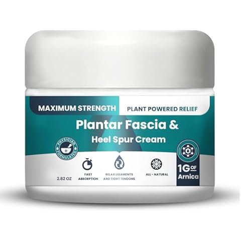M PAIN MANAGEMENT TECHNOLOGIES Plantar Fasciitis and Heel Spur Cream by PMT - Cream for Foot Relief. High Concentration of Arnica; Vitamin B6, MSM, Glucosamine - to Soothe and Relieve - 2.82 OZ Cover