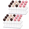 PRIMERIVER Acrylic Cake Pop Stand, 2-Pack, 15 Capacity Each, 2-Tier Clear Display Holder, 6.3 x 4.7 x 1.5 Inches
