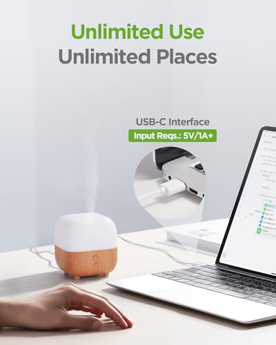InnoGear 150ml Essential Oil Diffuser, 5-in-1 Diffusers for Home Scent 8 LED Color Aromatherapy Diffuser Air Desk Mini Humidifier Small Vaporizer Aroma Diffuser for Computer Laptop Office, Medium - Image 5