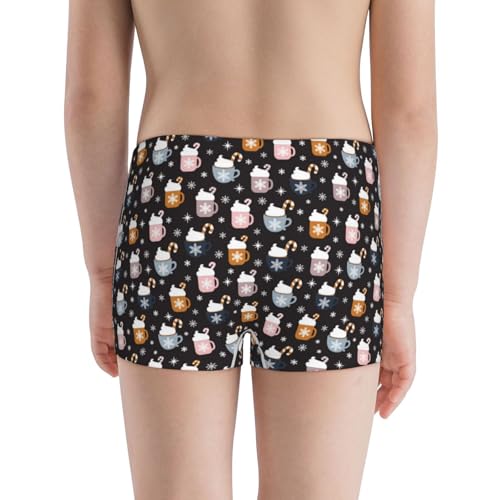 Boys' Cotton Boxer Brief Soft Underwear-Snowflake Cream Hot Cocoa3