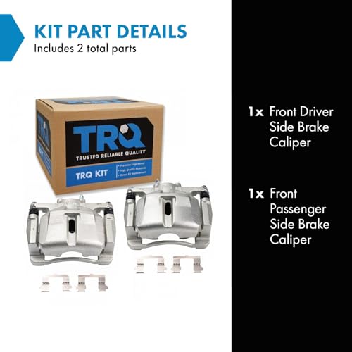 Image of TRQ Front Driver and Passenger Side Brake Caliper Set Caliper Brackets Hardware Compatible with 2013-2020 Mazda CX-5 2022 CX-5 2.5 S 2022 CX-5 2.5 S Carbon Edition