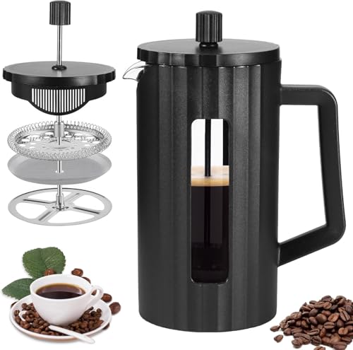 Catálogo de Prensa Francesa Walmart los preferidos por los clientes. 49 VASA NAMA 1 Litro Cafetera de Prensa Francesa, Cafeteras de émbolo, Vidrio de Borosilicato Resistente al Calor, French Press Coffee Maker, Con Triple Filtro Émbolo French Press...