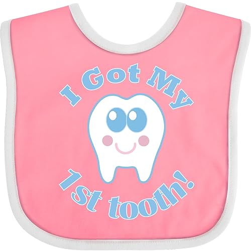 inktastic I Got My First Tooth Baby Boy Baby Bib