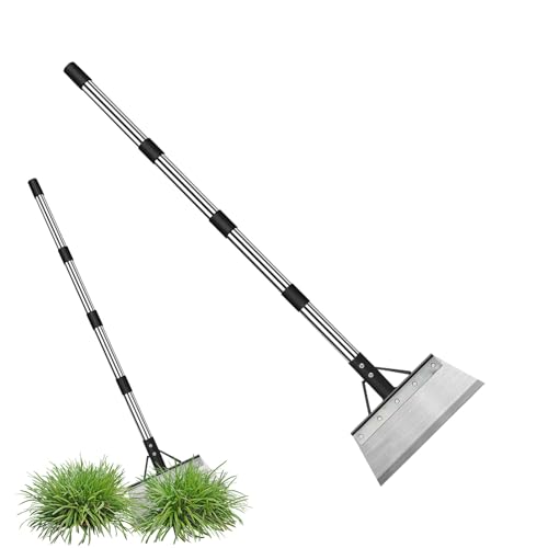 GkgWuxf Pala Da Giardino Raschiatore Pavimenti, Pala Neve Piana Con Manico Regolabile, Attrezzo Manuale Multifunzione per Cortile Terrazzo Viali Giardino