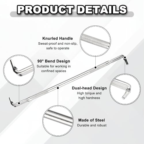 QUARKZMAN 2PCS Tournevis Offset H2.5/H3 Angle Droit 7.09" Longeur Argent – vue 3