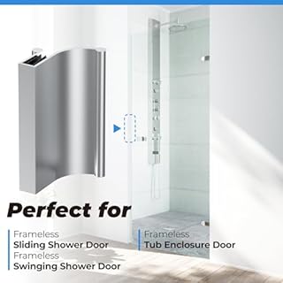 Glass Sliding Shower Door 3" Chrome Pull Handle for 3/16" and 1/4" Thick Swing Glass Shower Doors, fit Frameless Tub Enclosure and Frameless Sliding Shower Doors