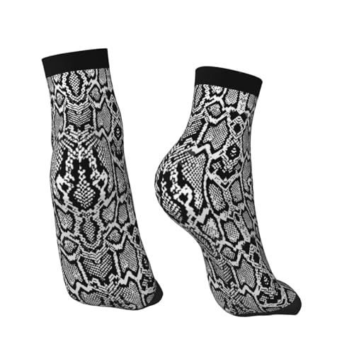 Black White Snake Skin Print Adult Socks Womens Mens Workout Thermal Cozy All-Season Gift Holiday Articles Use4