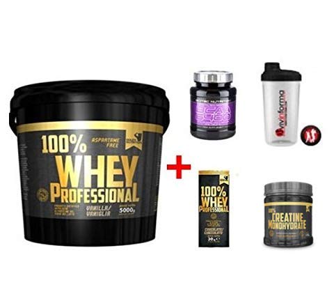 Offerta speciale - 5 kg di proteine del siero di latte in polvere, gusto vaniglia - 100% WHEY PROFESSIONAL Gold's Nutrition