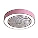 22"Okrągły wentylator sufitowy - z białymi oświetleniem LED - Wentylatory sufitowe z oświetleniem - Akrylowy - Przyciemniany Wentylator Wentylator Sufitowy LED - 3 kolory - z pilotem (Color : Pink)