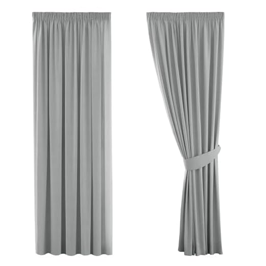H.Versailtex Grey Blackout Window Curtain Drapes Modern Room Darkening 72 Drops Window Treatment Curtain Sets with Hooks for Sunlight Blocking&UV Protected, 66" Width x 72" Drop, 2 Panels