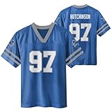 Aidan Hutchinson Detroit Lions Blue #97 NFL Kids 4-7 Name and Number Team Color Home Player Football Jersey (7)