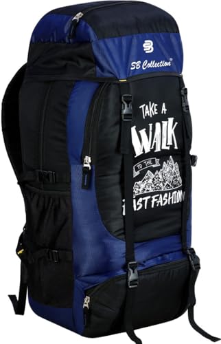 Image of SB Collection 60 L Hiking Rucksack, Water Repellent 600D Oxford Canvas, Unisex Trekking and Camping Travel Bag