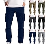 Mens Cargo Pants Stretch Baggy Open Bottom Outdoor Hiking Pants Casual Button High Waisted Cargo Jeans with Pockets CAGO Pants for Mmen Relaxed Fit Wide Leg Work Pants Lightweight Comfy Lounge Pants