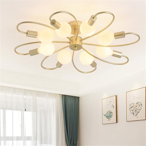 Lampes de plafond salon vintage or lustre suspension E27 chic - 5
