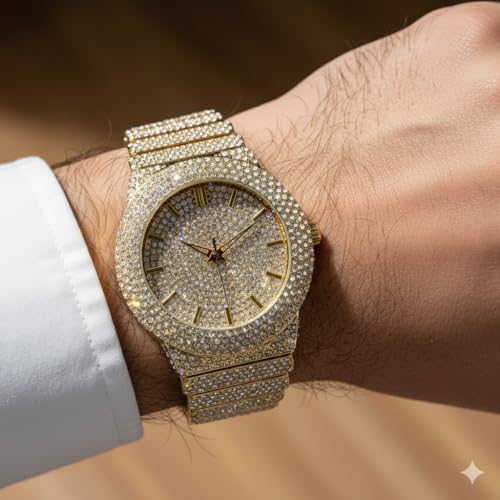 Image of ICE STAR Men's Fully Iced Diamond Watch, 46mm Case