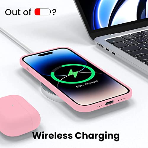 Image of DIZORO Microfiber Candy Case Compatible for iPhone 14 PRO MAX, Shockproof Slim Back Cover Liquid Silicone Case (Baby Pink)