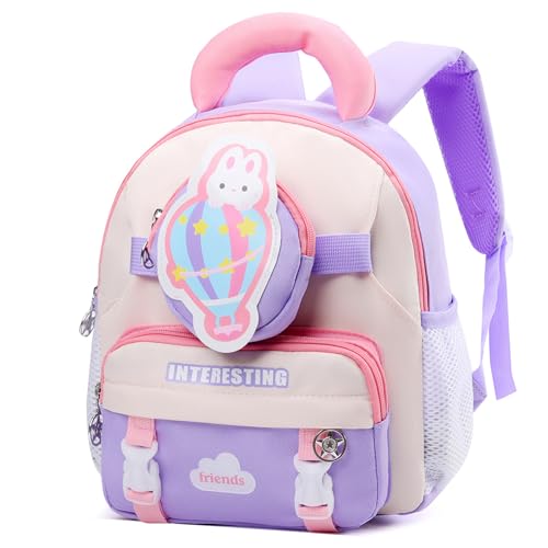 Conjunto de mochila pré-escolar 2 em 1 para meninos e meninas, mochila infantil 30,5 cm com bolsa de cintura removível Oxford resistente à água