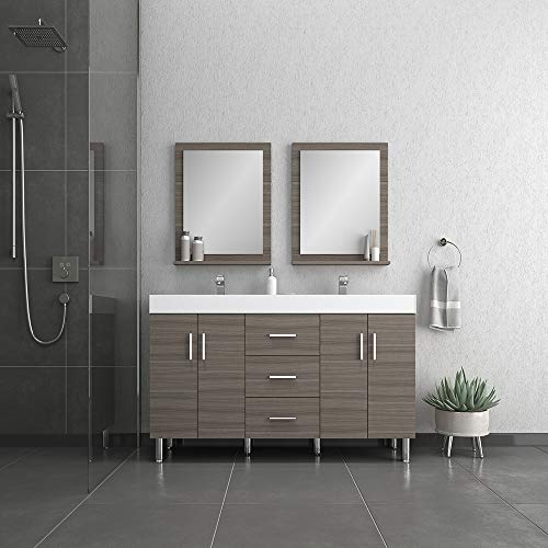 Alya Bath Ripley Bathroom Vanity, 56", Gray #TOP1