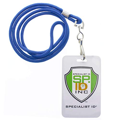 10 Pack - Premium Round Id Badge Neck Lanyards For Card Holders And Name Tags - 36 In Non-Breakaway Heavy Duty Cord & Secure Metal Swivel J Hook Clip By Specialist Id (Royal Blue) #TOP5