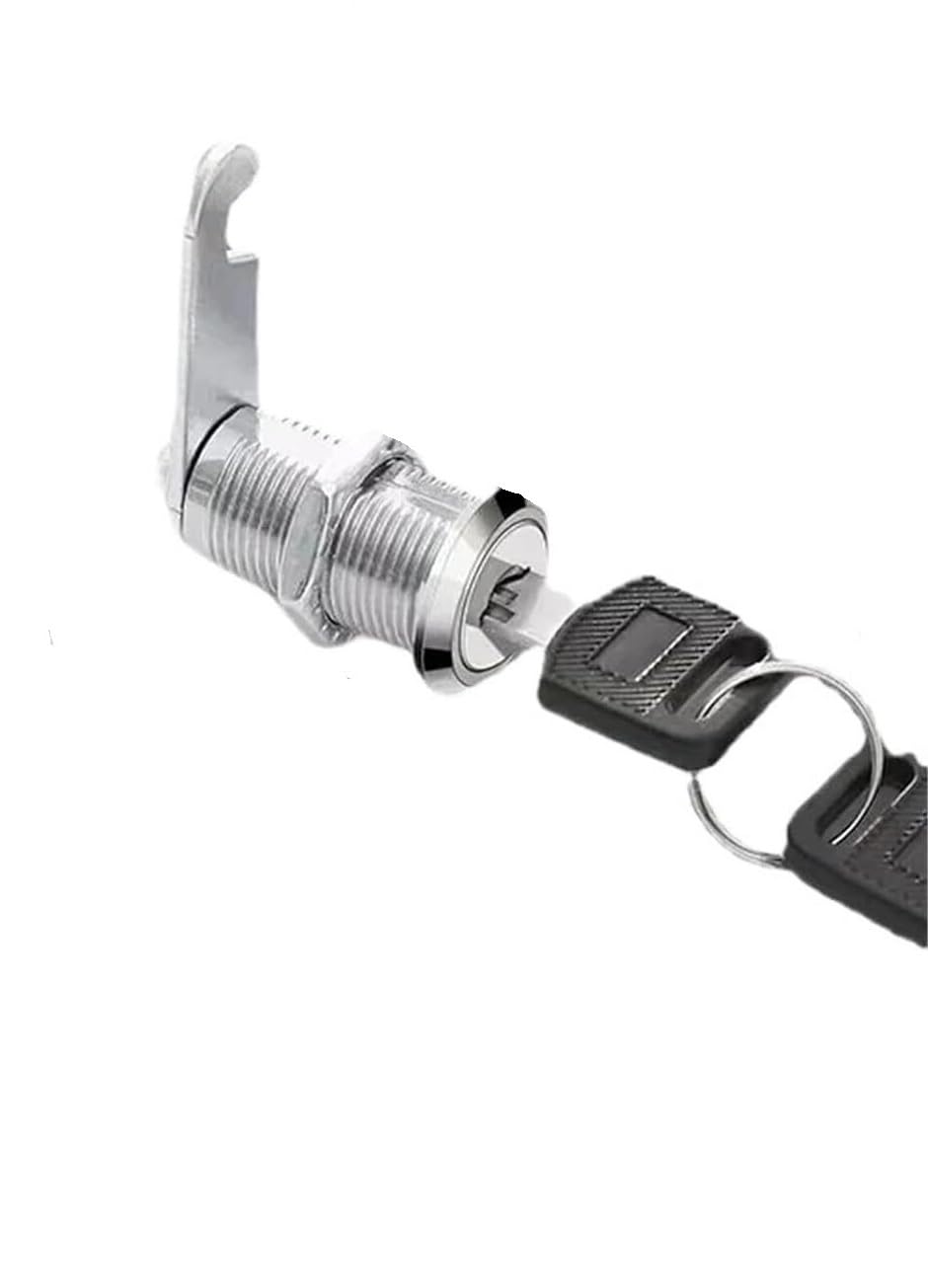 Cerradura de seguridad for gabinete, buzón, cajón, muebles, plata, 16-30mm, con 2 llaves(A-30mm)