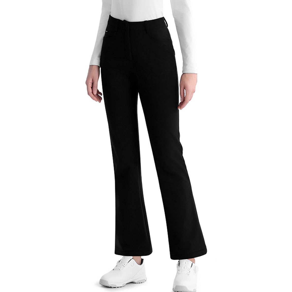Pantalon De Golf pour Femme en Polaire d'hiver Pantalon Habillé Évasé Chaud Pantalon De Travail Extensible Joggers