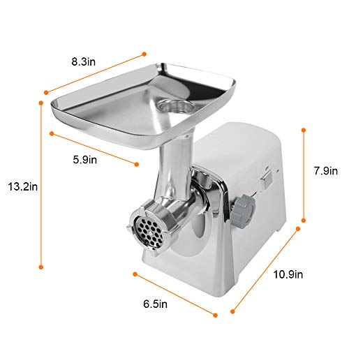 Meat Grinder Electric 1600W Stainless Steel Meat Grinder Meat Food Grinder Accessory Kit with 3 Grinding Plates for Home Kitchen Commercial Using - Thumbnail 6