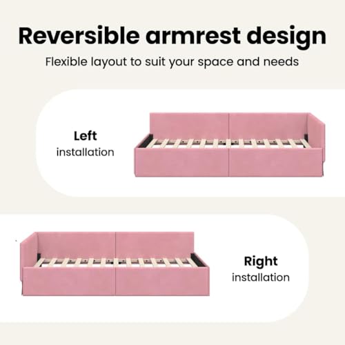 vidaXL Eckbett Rahmen Schlafmöbel Modernes Schlafzimmer Set Ergonomische Minimalistische Lösung Platz Kopfteil Nachtkomfort