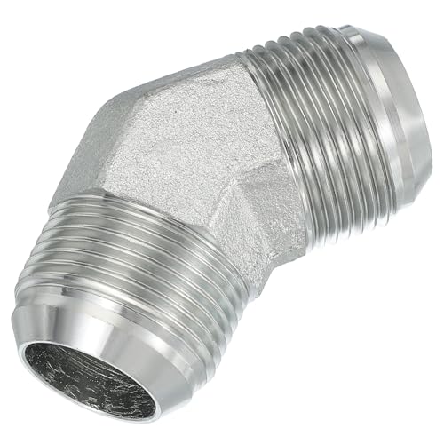 Image of PATIKIL Hex Reducing Nipple Connectors Pipe Adapter 1 5 /16 inch Male 37 Flare JIC x 1 5 /16 inch g Male 45 Adapter, Pipe Fitting Reducer Nipple Adapter Plated Steel Hydraulic Fitting