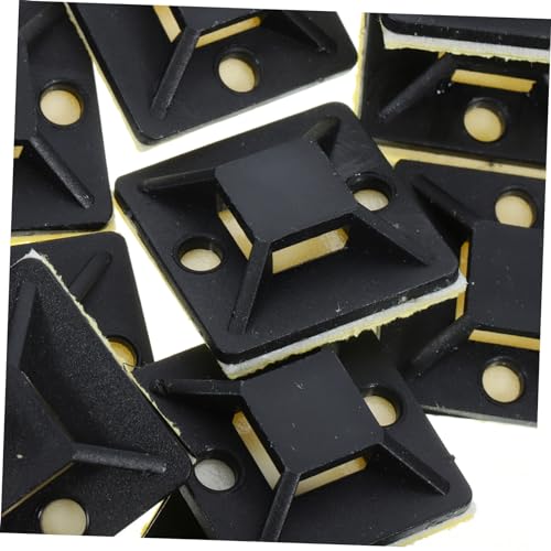 100 Pzs Bases de Brida Autoadhesivas ABS con Orificio para Tornillo Negro | Anclas Compactas, Instalación Fácil, Sujeción Segura, Gestión de Cables para Arnés, Bridas y Racimos miniatura 7