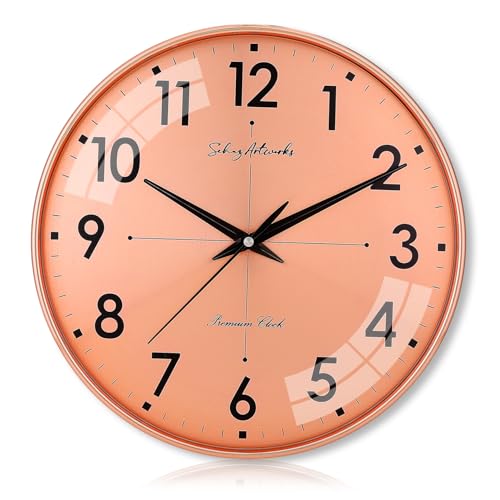 Image of Sehaz Artworks Wall Clock for Living Room Stylish | Wall Watch for Living Room Stylish | Traditional Wall Clock for Hall Big Size | Metal Dial - Copper 32x32 CM