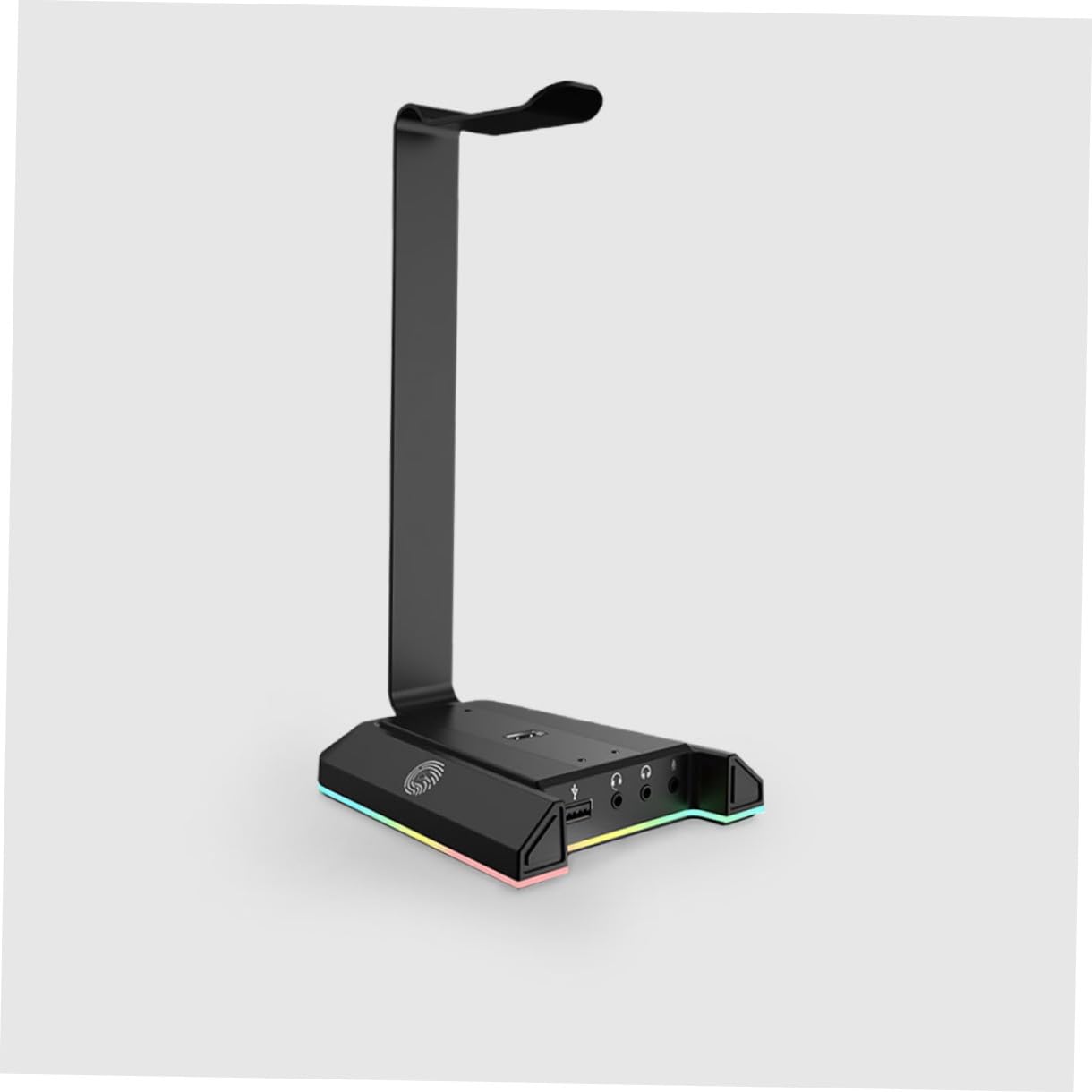 Amosfun Supporto Cuffie Gaming da Tavolo in Abs Nero Luce Rgb | Computer Desktop e Chiavetta Usb, Struttura Verticale Portatile, Accessorio per Gamer
