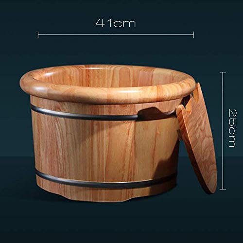 Cubeta de pie de madera natural 25 cm altura miniatura 5