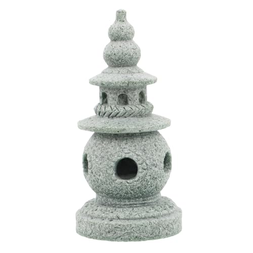 ZUNOXAZ Adornos De Torre De Piedra Chino Escultura De Arenisca para Bonsái Decoración Vintage para Jardín Zen Adorno De Pagoda para Acuarios Estatua De Jardín Asiática para