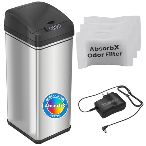 Tacho de basura automático iTouchless 13 galones acero