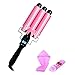 Produktbild LingYe Lockenstab, Welleneisen 3 Fässer Wellen Locken Pro mit LCD Display, Wellenstyler Turmalin Keramik 22mm Haare Lockenwickler für Lange kurze Haare Drei Curling Iron