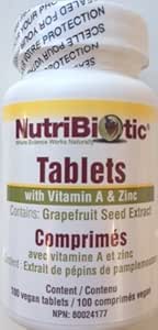 Nutribiotic grapefruit seed extract (GSE) (100Tablets) With Vitamin A ...