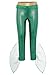 Yartina Kids Girls Mermaid Role Play Bottoms Mesh Waist Ruffle Flared Pants Metallic Fish Scales Print Pants Green 6 Years
