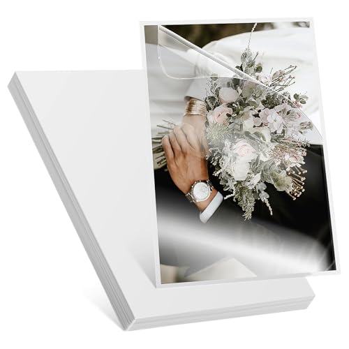 KHBUAB Láminas Transparentes Autoadhesivas A6 6 Pulgadas 50 Hojas para Protección y Conservación de Fotos en Manualidades