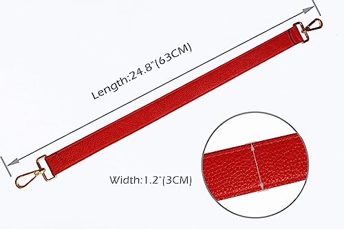 Image of 24.8 inch Leather Replacement Strap for Handbags Shoulder Bag with Metal Buckles