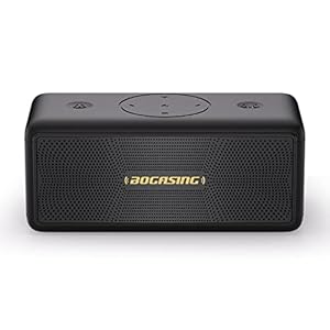 BOGASING Enceinte Puissante M5, 40W Surround Stéréo, Basses Profondes Haut Parleur, Autonomie 30 h, Bluetooth 5.3, Étanche IPX7, EQ, AUX, TF Carte, USB, sans Fil Portable pour d’Extérieur