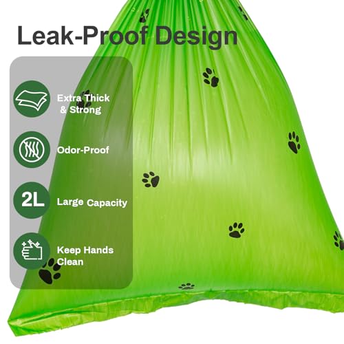 Image of Scented Dog Poop Bags With Dispenser, Strong and Leak-proof Waste Bags for Pets, 870 Count (58 Packs of 15), 13 Inch x 9 Inch (Green)