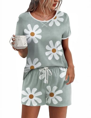Image of Ekouaer Women Pajama Set Casual Short Set