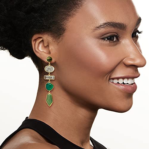 Ross-Simons Multi-Gemstone and 5.25 ct. t.w. Prasiolite Drop Earrings in 18kt Gold Over Sterling2