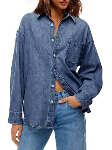 Cicy Bell Womens Oversized Denim Shirt Jean Jacket 2025 Early