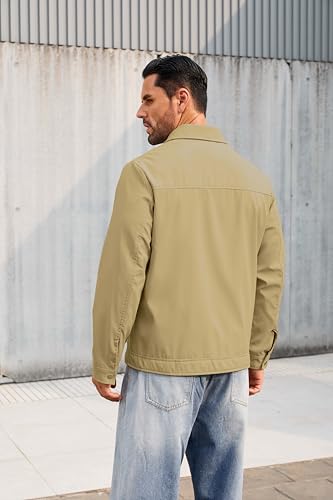 Image of QTE Lightweight Jackets for Men Casual Windbreaker Stylish Light Fall Spring Golf Work Dress Business Coat
