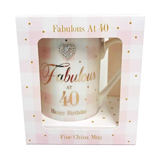 Fabulous 40th China Taza de Navidad feliz cumpleaños diamante en caja regalos mujeres para ella