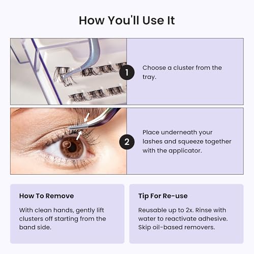 Kiss Impress Falsies Self Adhesive Eyelashes, Demi Wispy, 24 Lash Clusters - image 8